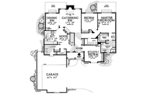 Floor Plan - Main Floor for Traditional House Plan #72-326 - 3 bed, 2 bath