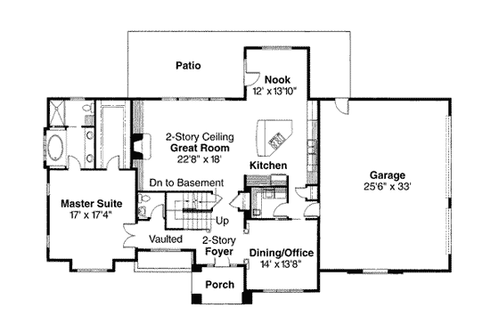 Floor Plan - Main Floor for European House Plan #124-209 - 3 bed, 2.5 bath