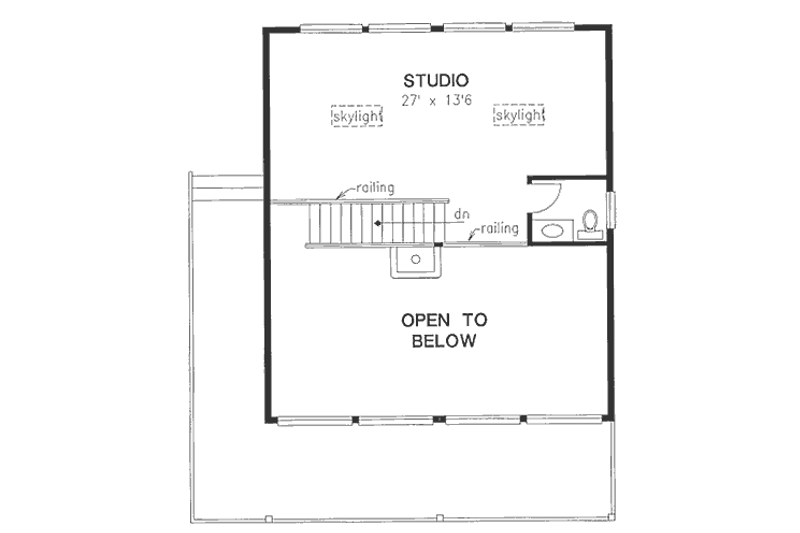 Home Plan - Floor Plan - Upper Floor for Contemporary House Plan #18-231 - 1 bed, 1.5 bath
