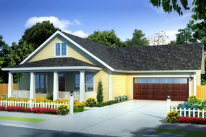 Cottage Exterior - Front Elevation Plan #513-2093