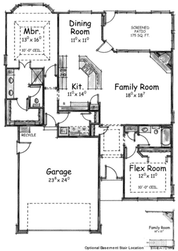 Dream House Plan - European Floor Plan - Main Floor Plan #20-1601