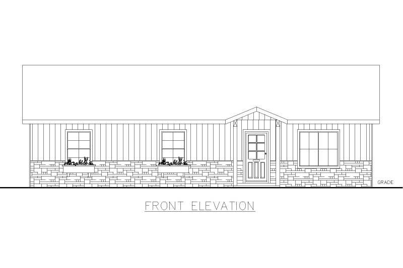 Architectural House Design - Exterior - Front Elevation 3 for Craftsman House Plan #117-1027 - 3 bed, 2 bath