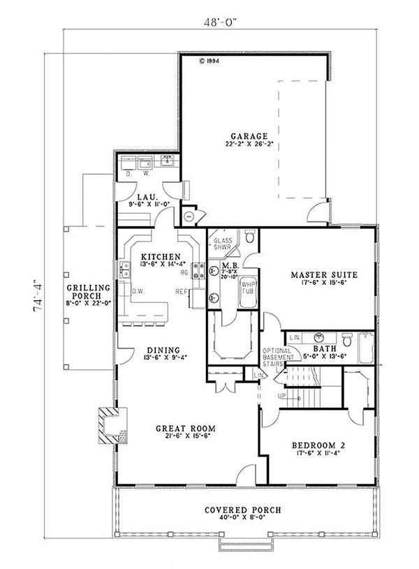 Country Floor Plan - Main Floor Plan #17-2181
