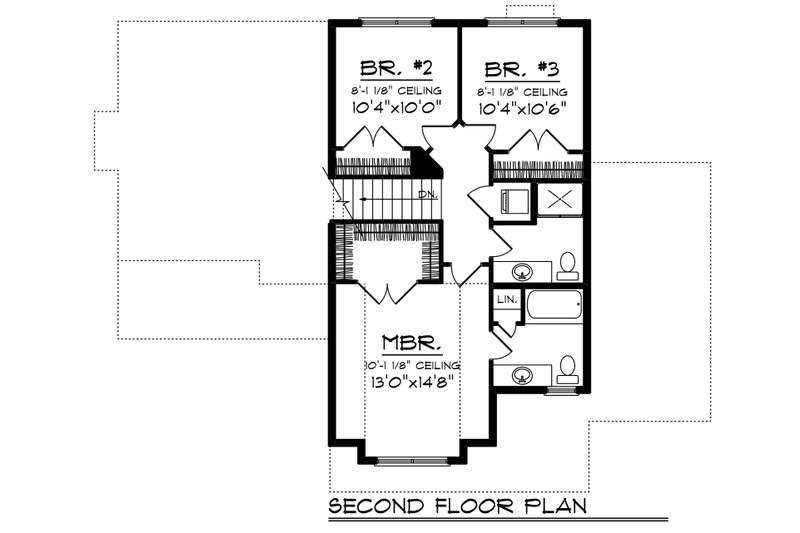 Architectural House Design - Floor Plan - Upper Floor House Plan #70-1236 - 3 bed, 2 bath