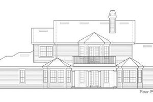 Exterior - Rear Elevation for Southern House Plan #135-122 - 5 bed, 4.5 bath