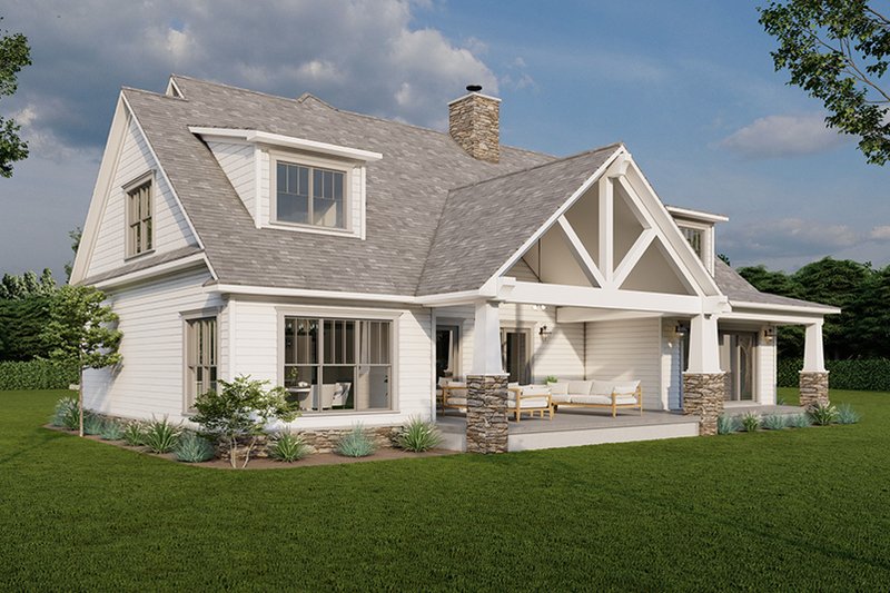House Blueprint - Exterior - Rear Elevation 2 for Country House Plan #923-326 - 3 bed, 3.5 bath