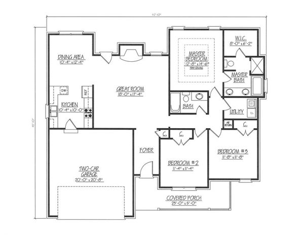 Ranch Floor Plan - Main Floor Plan #412-131