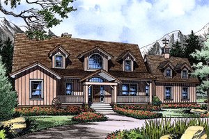 House Blueprint - European Exterior - Front Elevation Plan #417-277