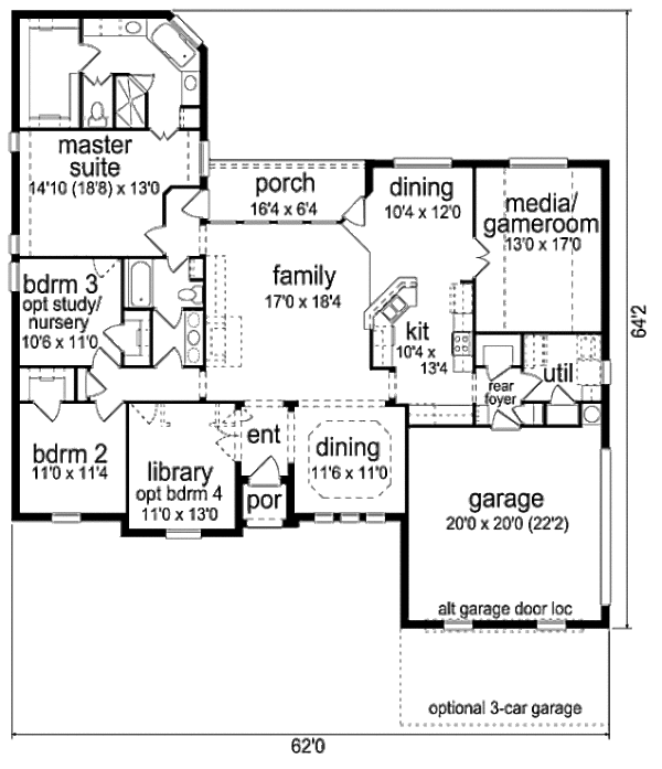 Architectural House Design - European Floor Plan - Main Floor Plan #84-481