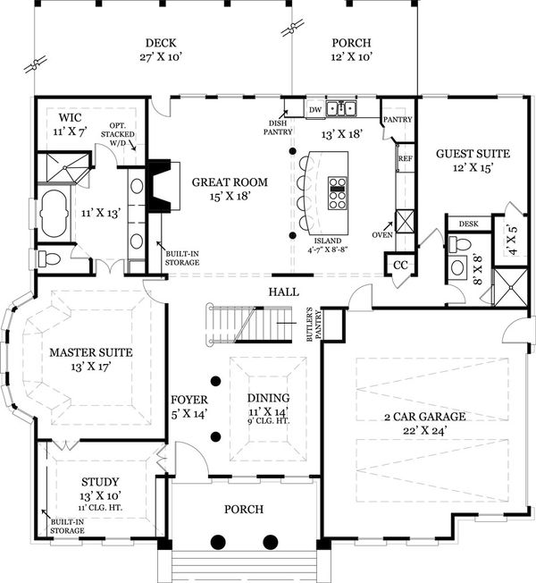 Dream House Plan - Classical Floor Plan - Main Floor Plan #119-284