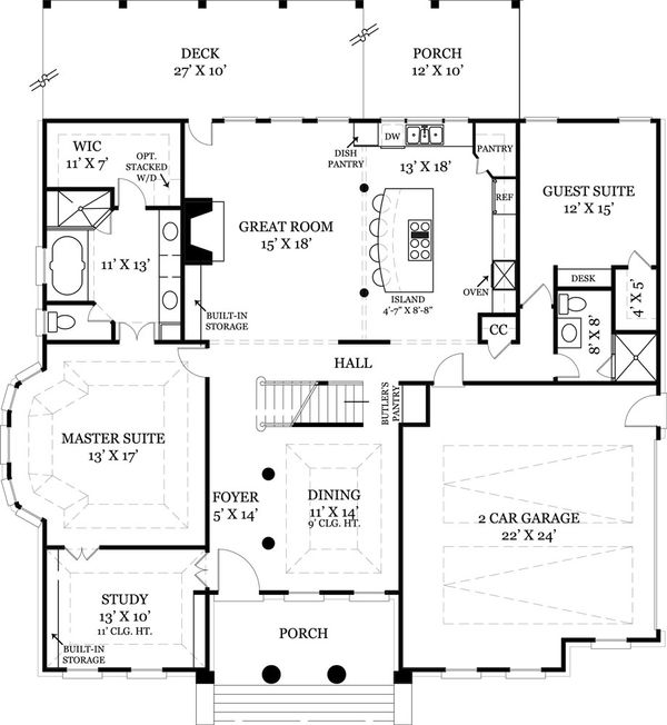 Classical Floor Plan - Main Floor Plan #119-284