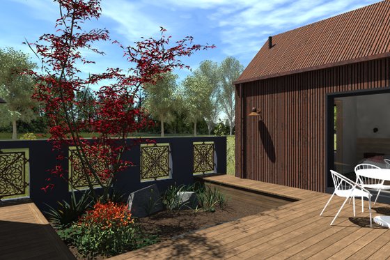 Exterior - Outdoor Living 2 for Modern House Plan #933-20 - 2 bed, 2 bath