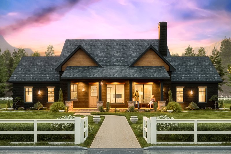 Architectural House Design - Farmhouse Exterior - Front Elevation Plan #54-649