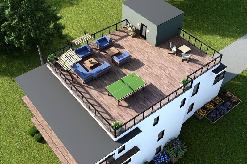 House Blueprint - Exterior - Outdoor Living for Contemporary House Plan #932-1401 - 4 bed, 5 bath