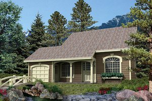 House Blueprint - Cottage Exterior - Front Elevation Plan #57-156