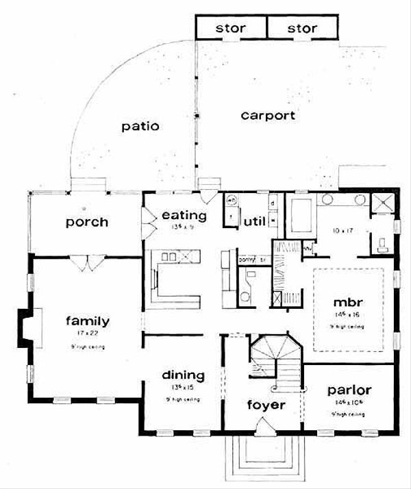 Southern Floor Plan - Main Floor Plan #36-302