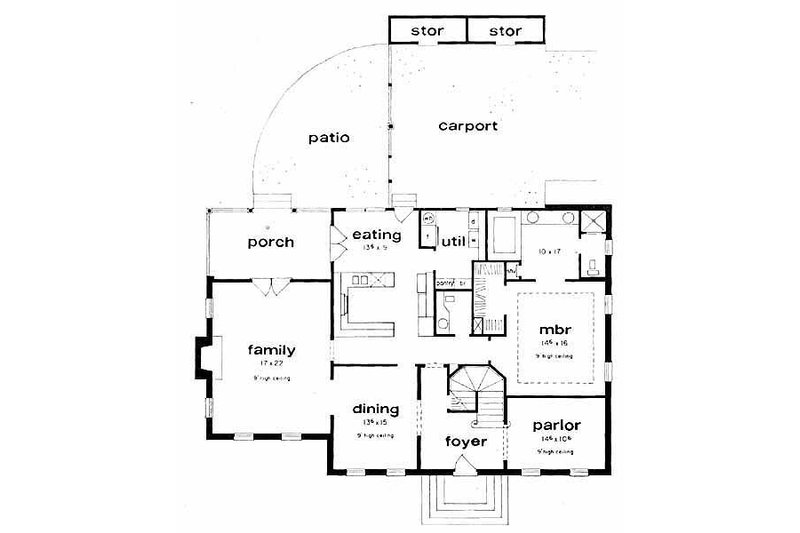 Southern Style House Plan - 4 Beds 3.5 Baths 2934 Sq/Ft Plan #36-302 ...