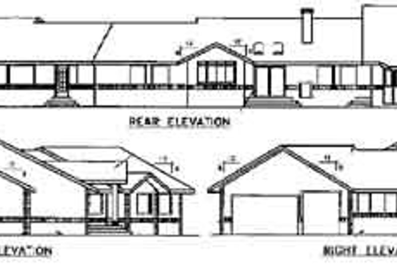 Home Plan - Exterior - Rear Elevation for Traditional House Plan #60-586 - 4 bed, 3 bath