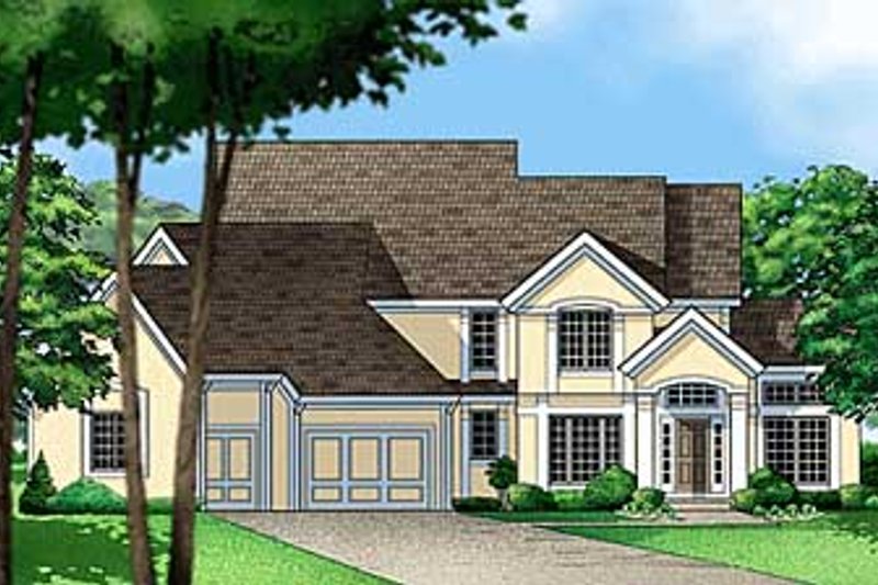 Traditional Style House Plan - 4 Beds 3.5 Baths 3440 Sq/Ft Plan #67-592 Exterior