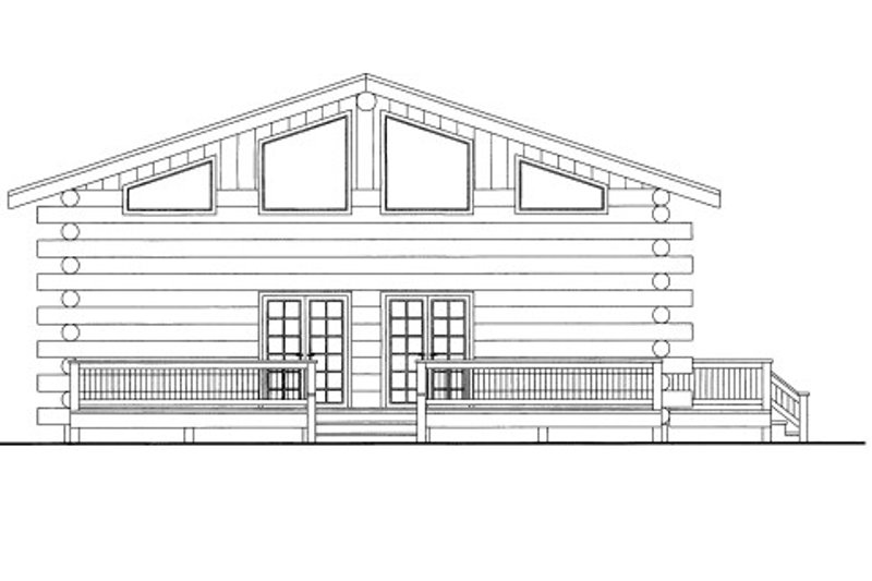 House Blueprint - Log Exterior - Front Elevation Plan #117-597