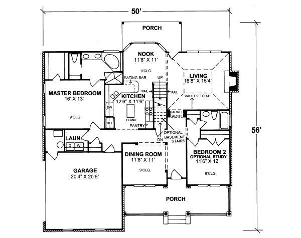 Home Plan - Traditional Floor Plan - Main Floor Plan #20-324