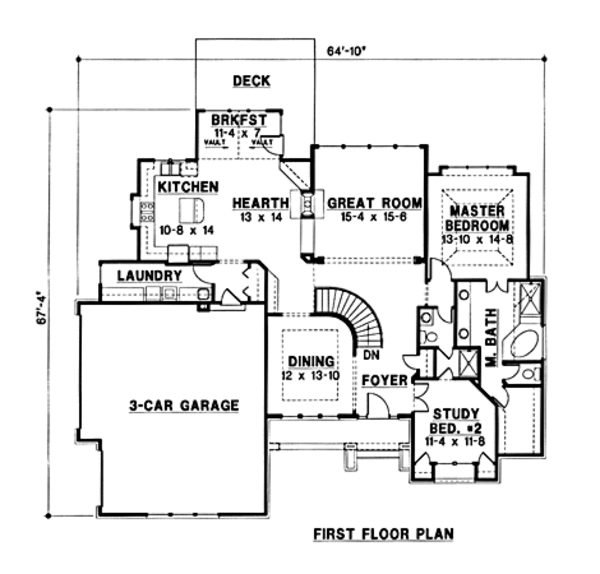 Floor Plan - Main Floor Plan #67-177