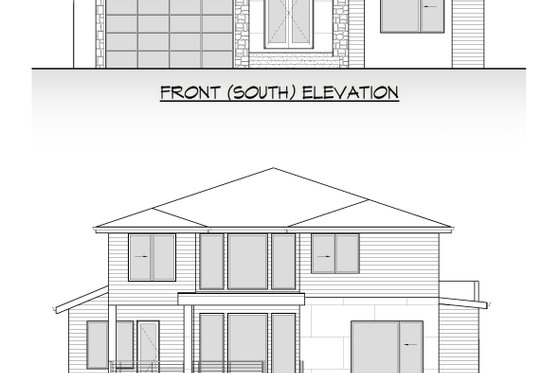 Exterior - Front Elevation 3 for Contemporary House Plan #1066-307 - 5 bed, 4.5 bath