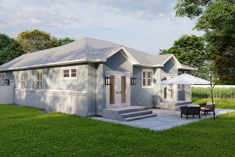 House Design - Exterior - Rear Elevation 2 for Ranch House Plan #1060-9 - 5 bed, 3 bath