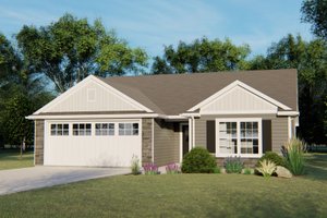 Ranch Exterior - Front Elevation Plan #1064-65