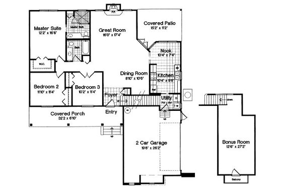 Floor Plan - Main Floor for Traditional House Plan #417-129 - 3 bed, 2 bath