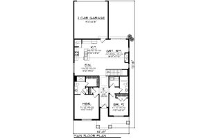 Floor Plan - Main Floor for Craftsman House Plan #70-1075 - 2 bed, 1.5 bath