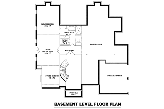 Floor Plan - Lower Floor for European House Plan #81-1351 - 4 bed, 4 bath
