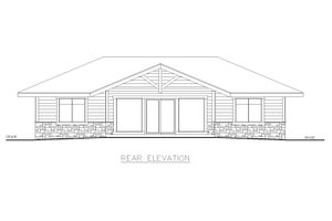 Exterior - Front Elevation 4 for Adobe / Southwestern House Plan #117-1032 - 2 bed, 2 bath
