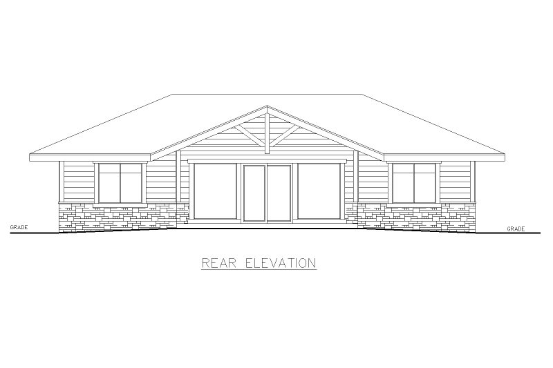 House Design - Exterior - Front Elevation 4 for Adobe / Southwestern House Plan #117-1032 - 2 bed, 2 bath