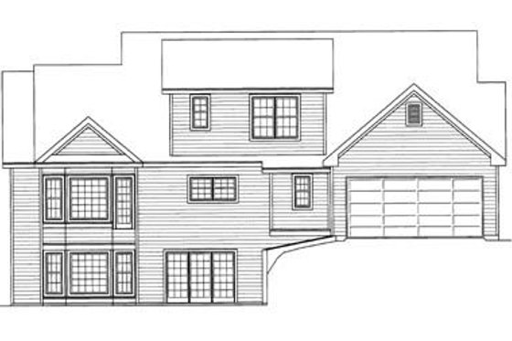Exterior - Rear Elevation for Traditional House Plan #31-133 - 3 bed, 3.5 bath