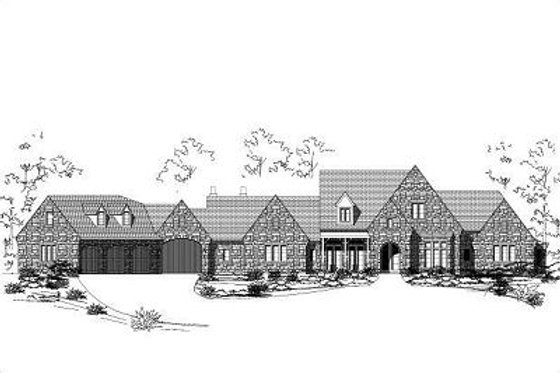 Exterior - Front Elevation for European House Plan #411-570 - 3 bed, 2.5 bath