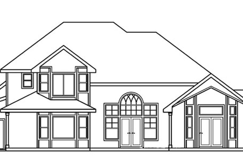 House Plan Design - Exterior - Rear Elevation for Traditional House Plan #124-483 - 3 bed, 2.5 bath