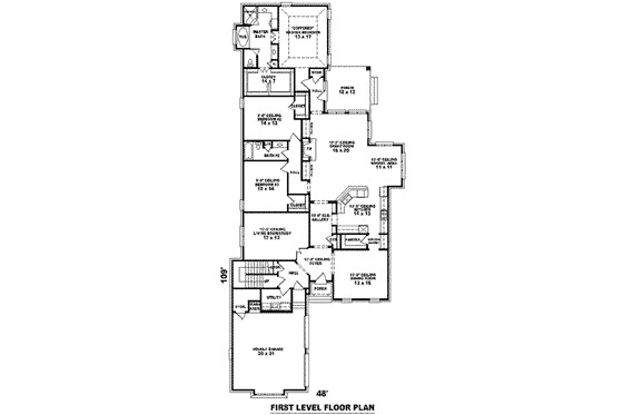 Floor Plan - Main Floor for European House Plan #81-1316 - 3 bed, 2 bath