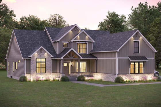 Exterior - Front Elevation 3 for Farmhouse House Plan #1089-49 - 3 bed, 4.5 bath