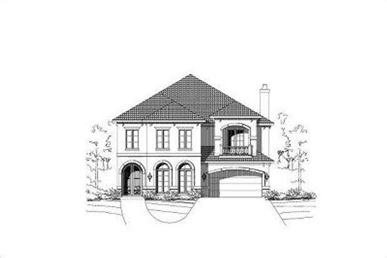 Exterior - Front Elevation for Mediterranean House Plan #411-422 - 4 bed, 5.5 bath