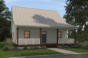 Exterior - Front Elevation 3 for Cottage House Plan #497-13 - 2 bed, 2 bath