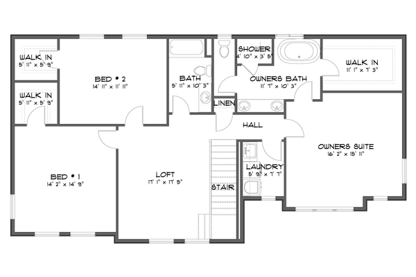 Dream House Plan - Farmhouse Floor Plan - Upper Floor Plan #1060-436