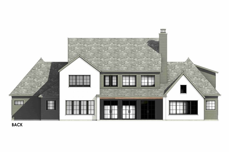Dream House Plan - Exterior - Rear Elevation 2 for European House Plan #1096-10 - 4 bed, 4.5 bath