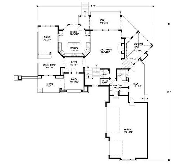 House Plan Design - European Floor Plan - Main Floor Plan #56-593