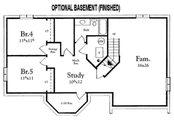 Bungalow Floor Plan - Lower Floor Plan #409-111