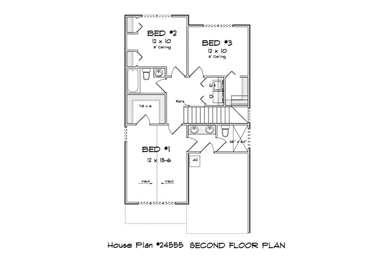 Architectural House Design - Floor Plan - Upper Floor for Cottage House Plan #513-2348 - 4 bed, 3.5 bath