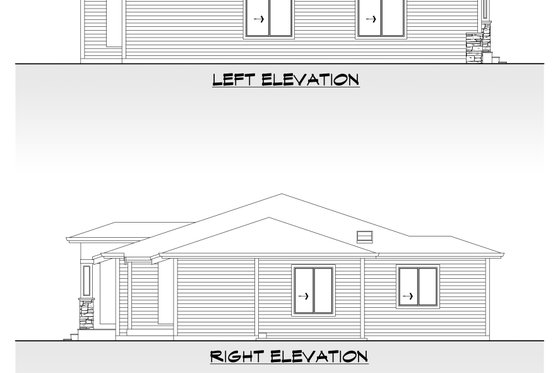 Exterior - Other Elevation 1 for Prairie House Plan #1066-300 - 1 bed, 2 bath
