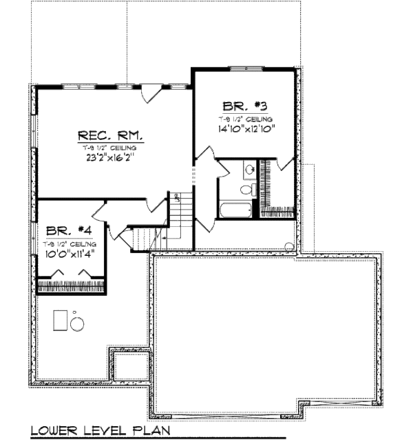 Dream House Plan - European Floor Plan - Lower Floor Plan #70-988