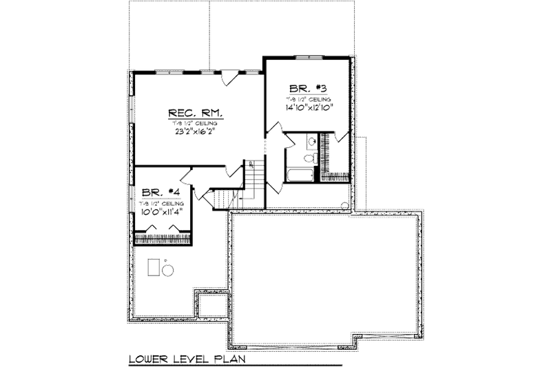 Home Plan - Floor Plan - Lower Floor for European House Plan #70-988 - 4 bed, 3 bath