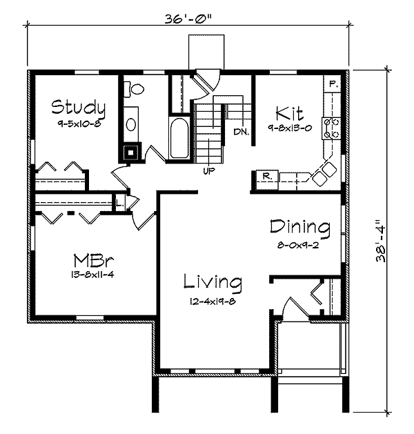 Cottage Floor Plan - Main Floor Plan #57-254